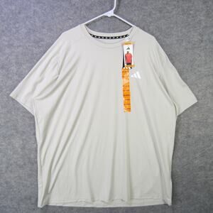 Adidas Shirt Mens 2XL Beige Regular Fit Short Sleeve Performance Athletic Tee